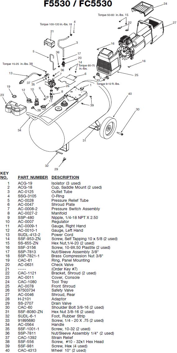 Devilbiss F5530 Compressor Breakdown